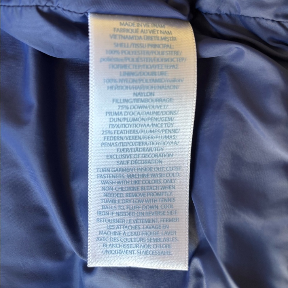 Ralph Lauren Puffer Coat Jacket Infant Size 6 Months Pink Navy Blue Hood Zip Up - Picture 6 of 9